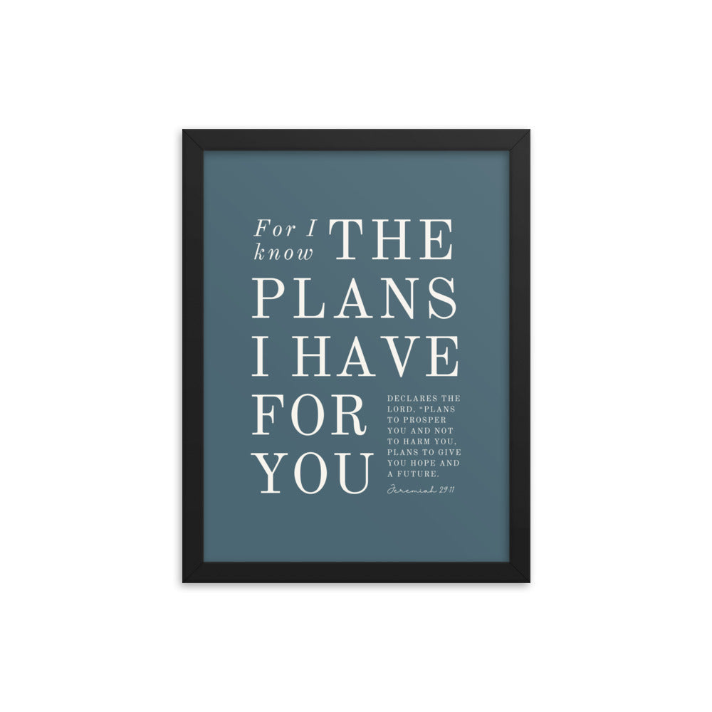Jeremiah 29:11 Warm Blues Cadet Blue 24x36