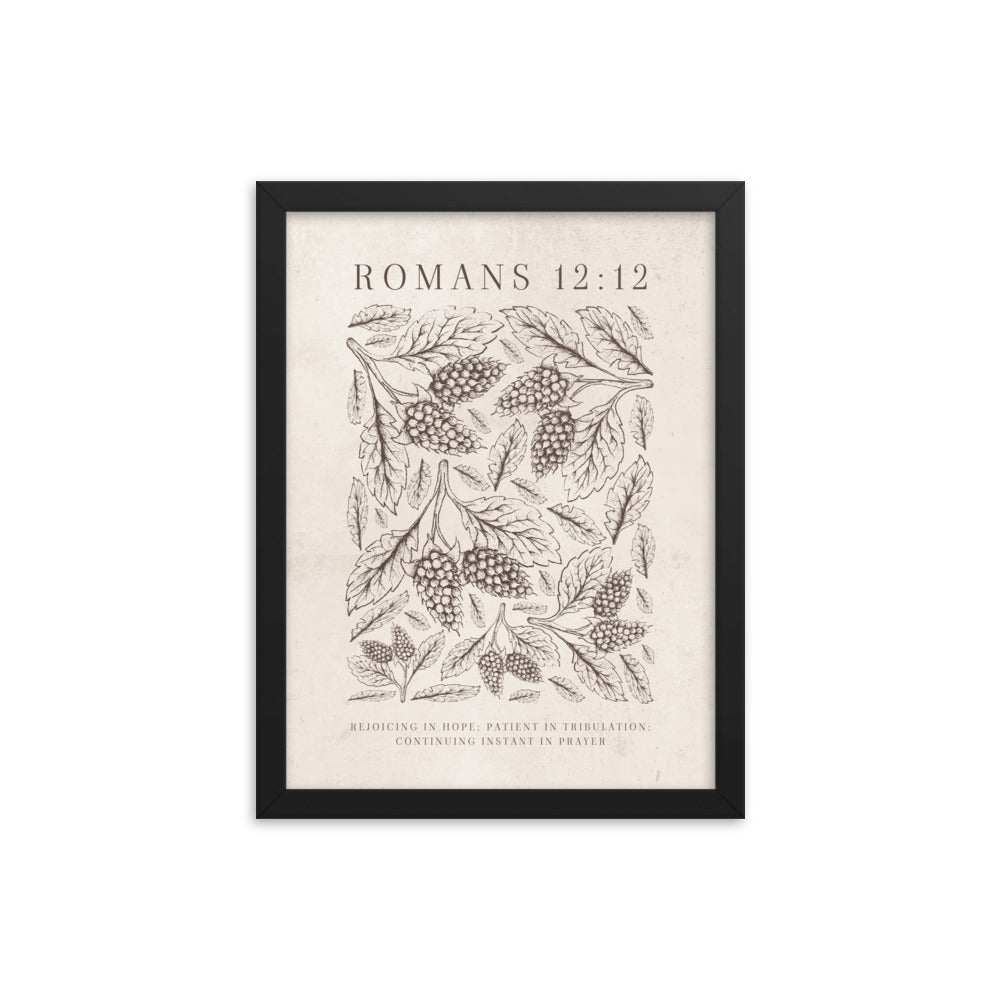 Romans 12:12 Floral On Beige  