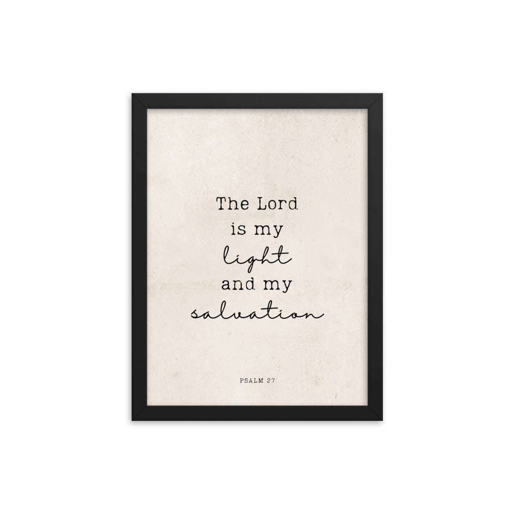 Psalm 27 Quote In Print And Script Lettering On Beige  