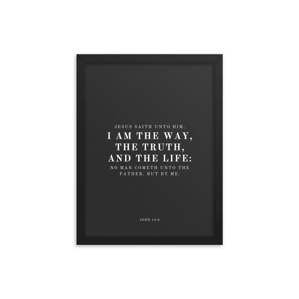 John 14:6 Black 12x16