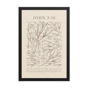 John 3:16 - Black Floral Art On Beige Background    Unframed Matte Paper / 5"x7"-Unframed Matte Paper / 8″×10″-Unframed Matte Paper / 11″×14″-Unframed Matte Paper / 12″×16″-Unframed Matte Paper / 12″×18″-Unframed Matte Paper / 16″×20″-Unframed Matte Paper / A2 (16.5″×23.3″)-Unframed Matte Paper / 18″×24″-Unframed Matte Paper / 24″×36″-Unframed Matte Paper / 20"x30" 