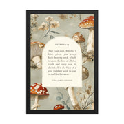 Genesis 1:29 Botanical Mushrooms Background  
