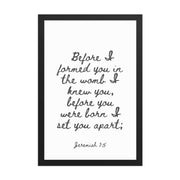 Jeremiah 1:5 - Framed Bible Verse Print
