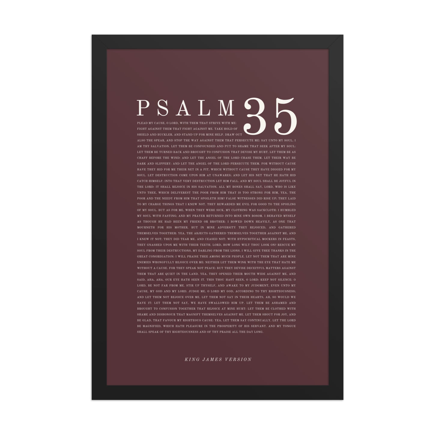Psalm 35 Full Chapter Wall Art | Complete Scripture Print
