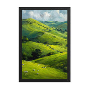He Left the 99 Jesus and lamb Christian wall art in a framed poster studio mockup.