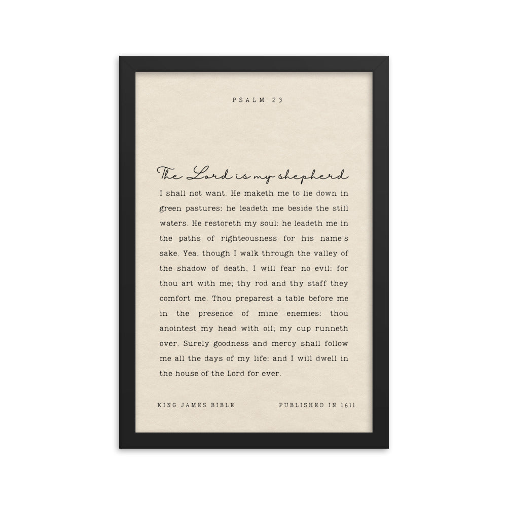 Psalm 23 On Beige Background  