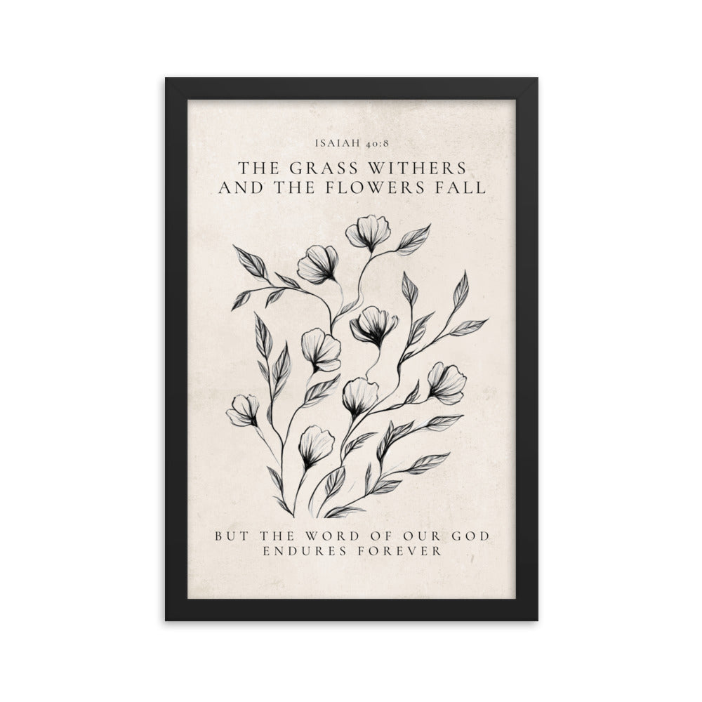 Isaiah 40:8 Floral On Beige  