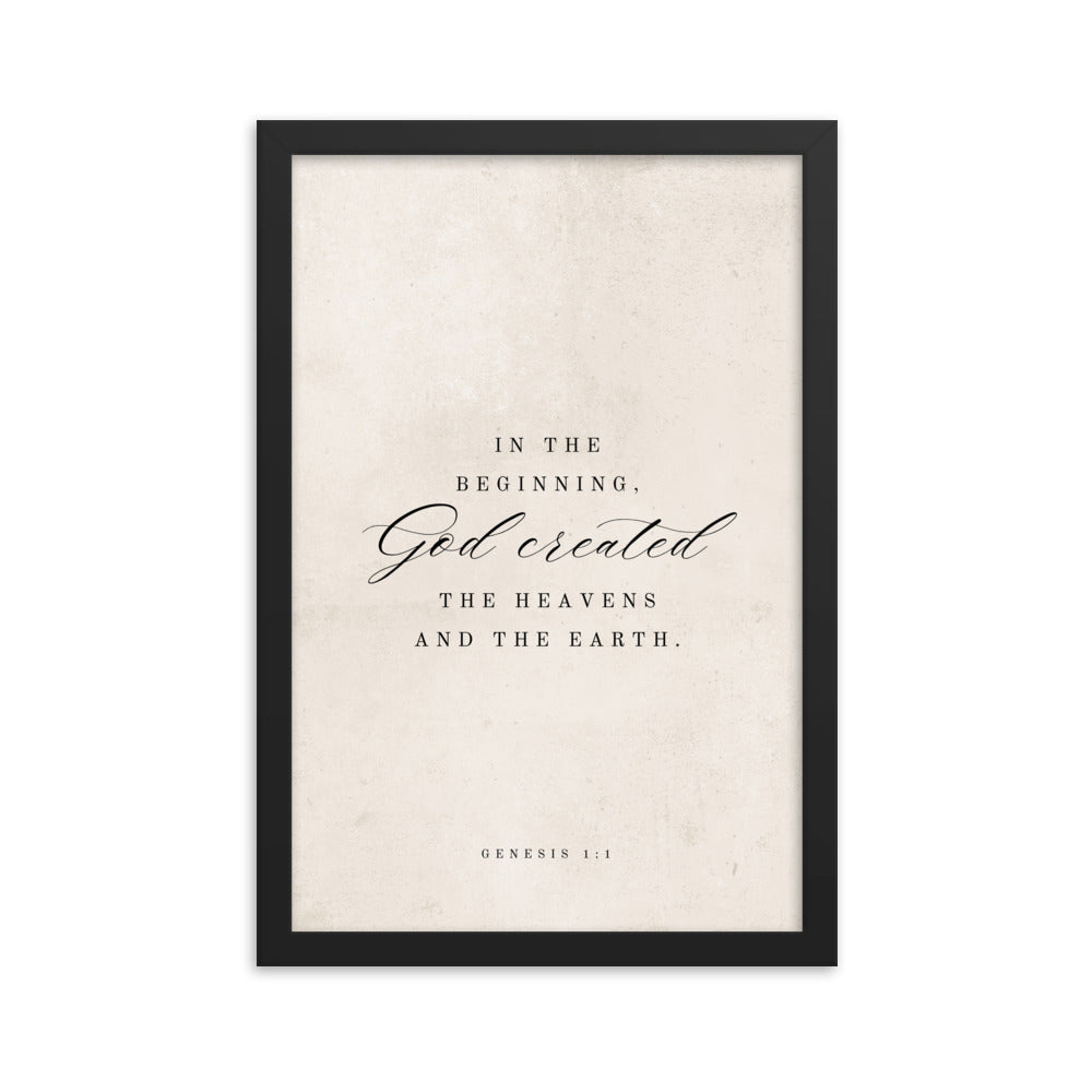 Genesis 1:1 White 12x18