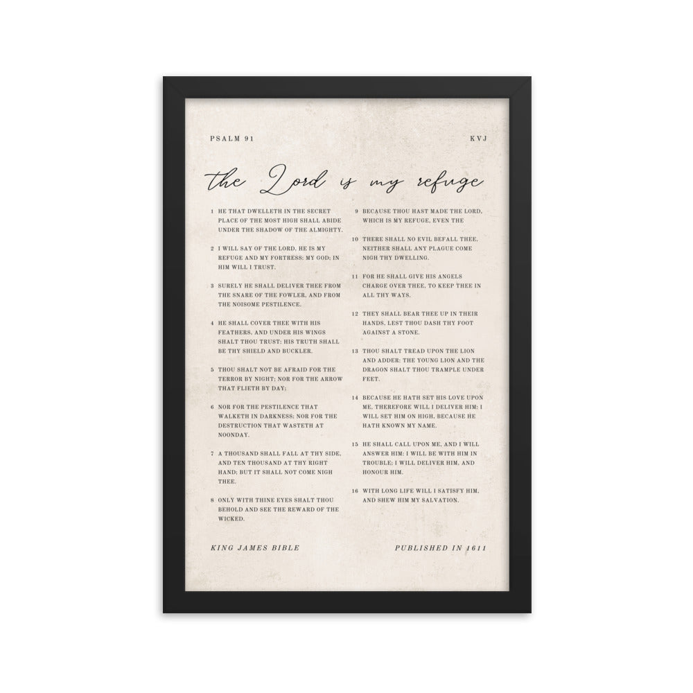 Psalm 91 KJV Entire Chapter On Beige  