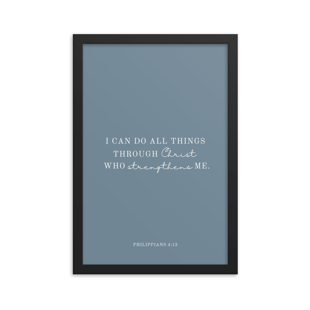 Philippians 4:13 Print - Light Blue Background  