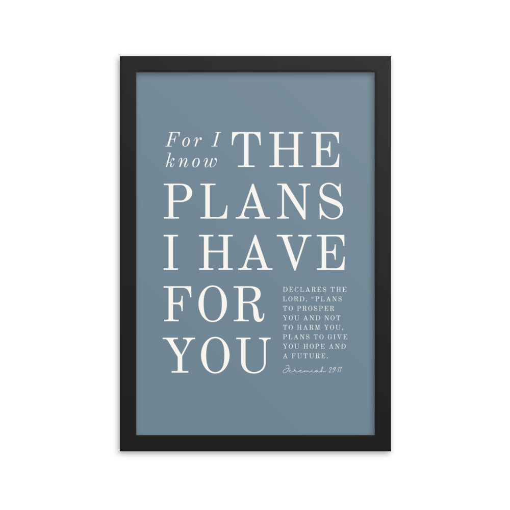Jeremiah 29:11 Warm Blues Slate Gray 12x18