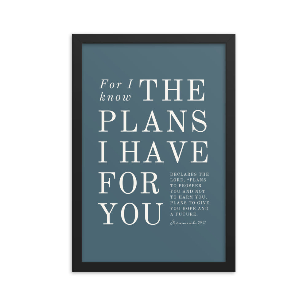 Jeremiah 29:11 Warm Blues Cadet Blue Blue 12x18