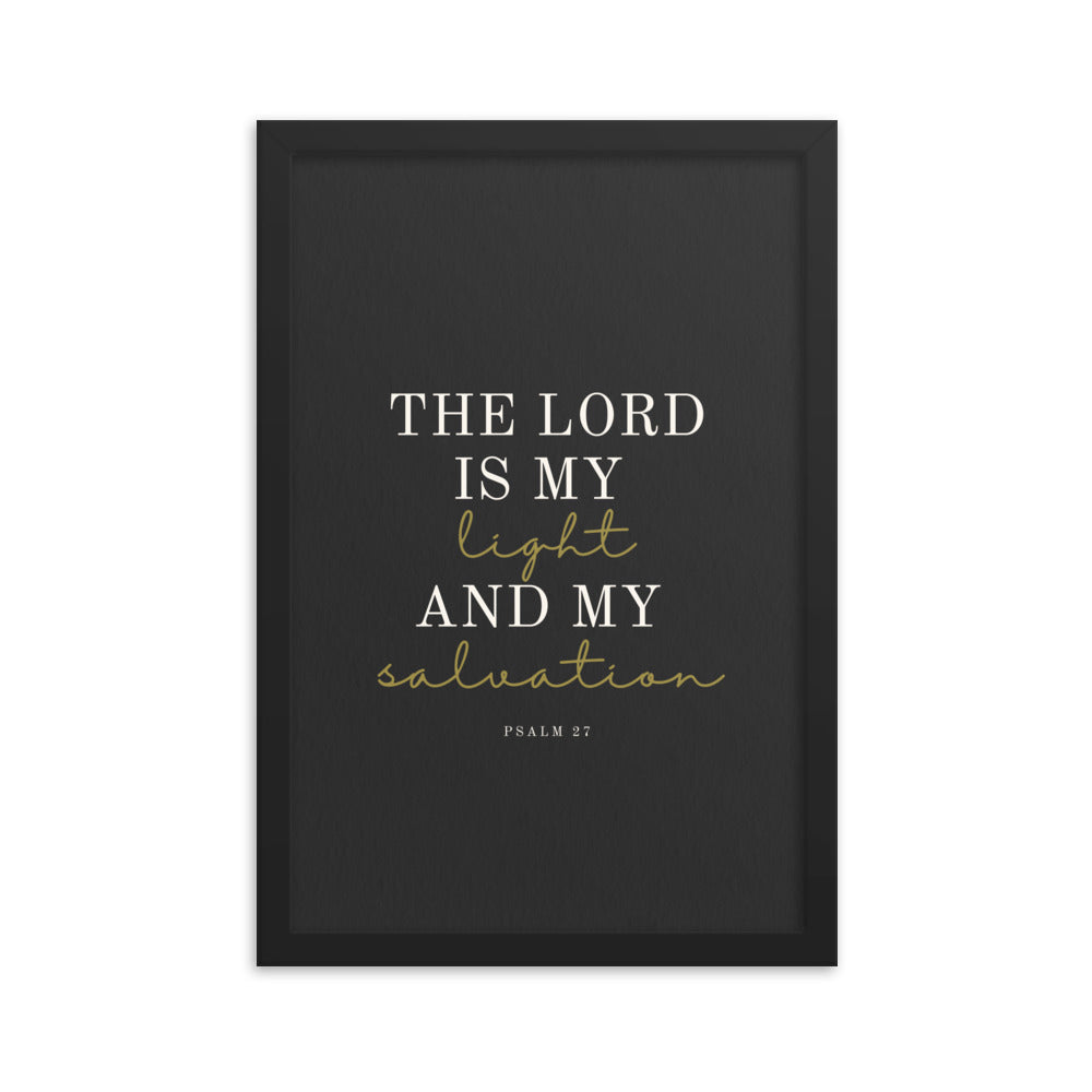Psalm 27 Quote On dark Background 12x18