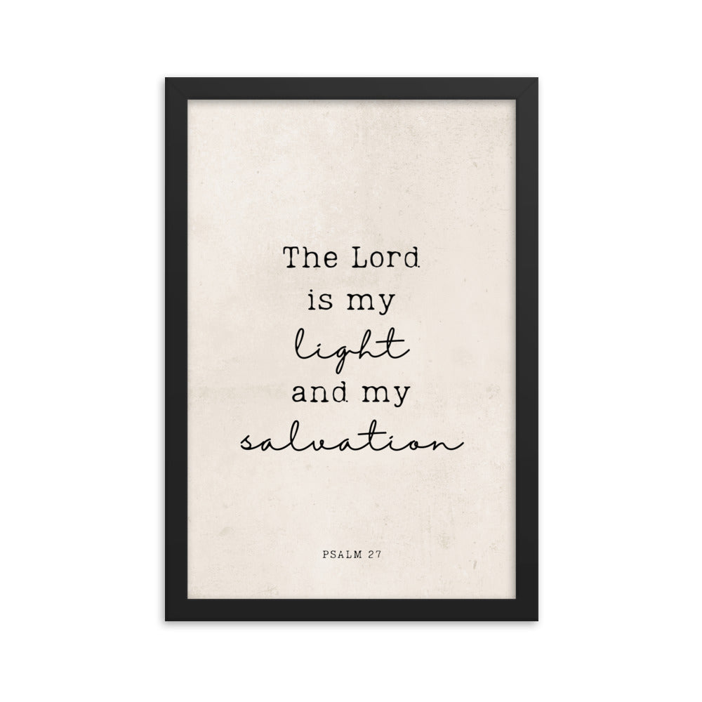 Psalm 27 Quote In Print And Script Lettering On Beige  