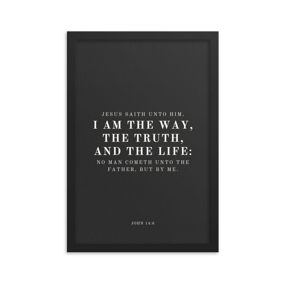 John 14:6 Black 12x18