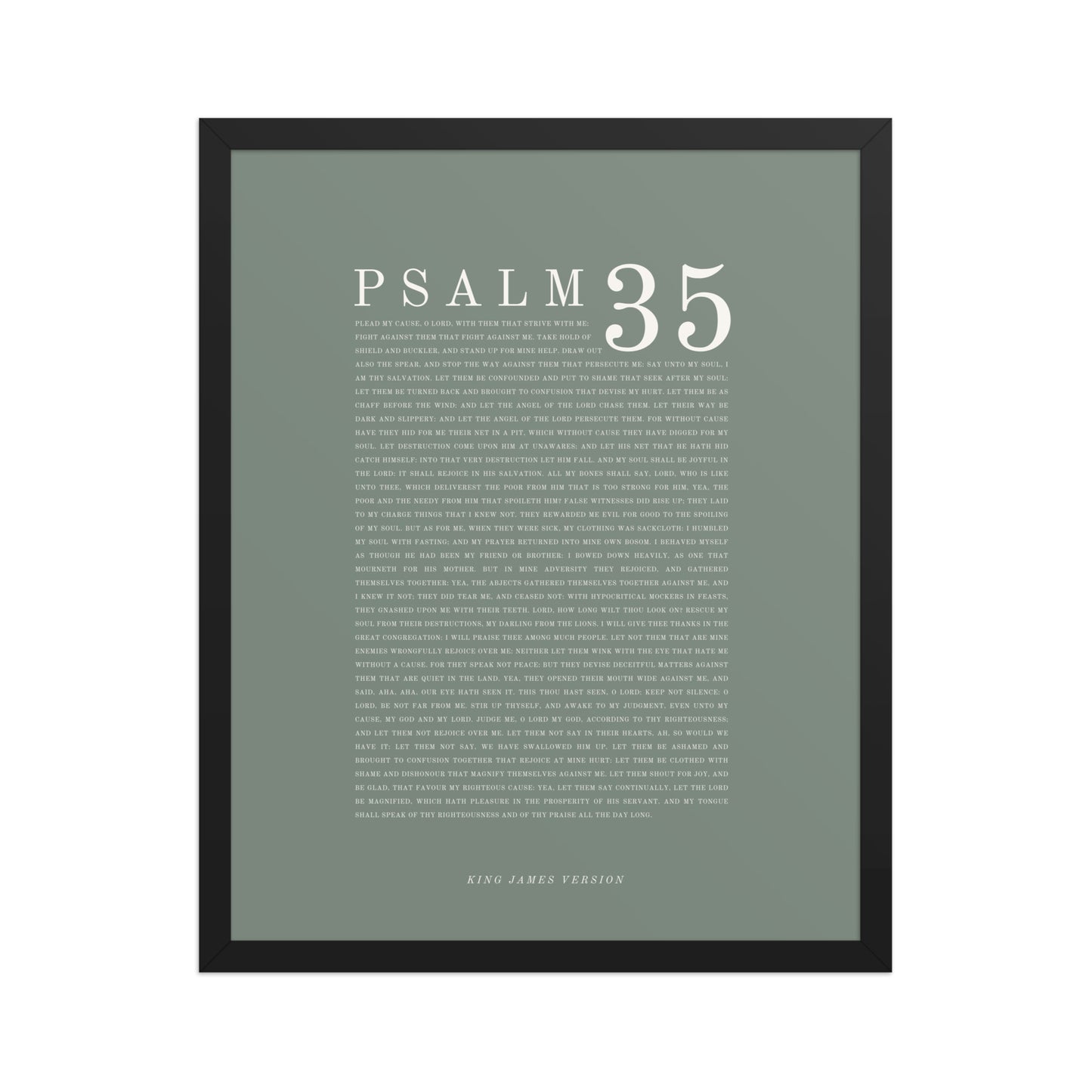 Psalm 35 Full Chapter Wall Art | Complete Scripture Print