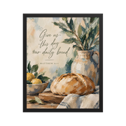 Give Us This Day Our Daily Bread Matthew 6:11 — Matte Black Frame / 16″×20″ portrait mockup