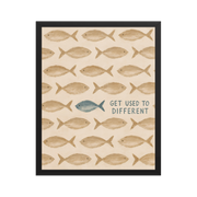 Get Used To Different Christian wall art — Matte Black Frame / 16″×20″ portrait mockup