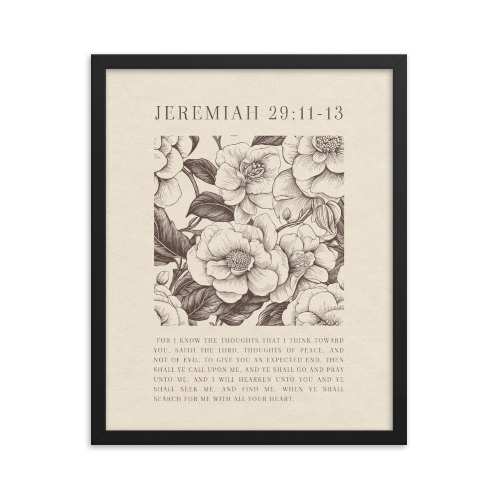 Jeremiah 29:11 - Floral On Beige  
