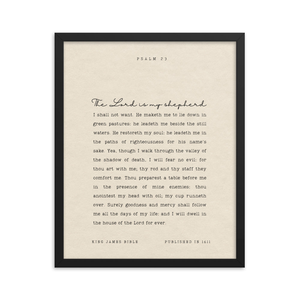 Psalm 23 On Beige Background  