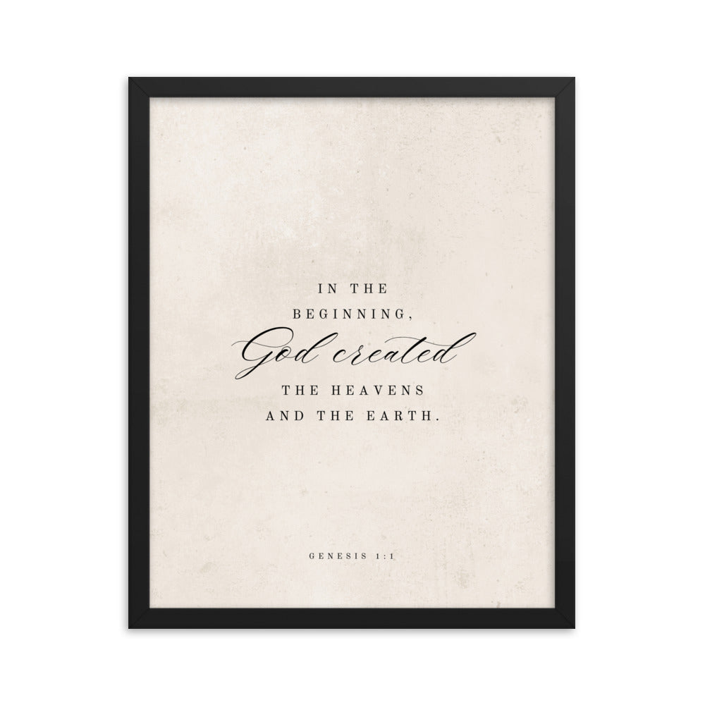 Genesis 1:1 White 16x20