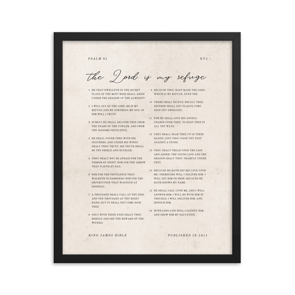 Psalm 91 KJV Entire Chapter On Beige  