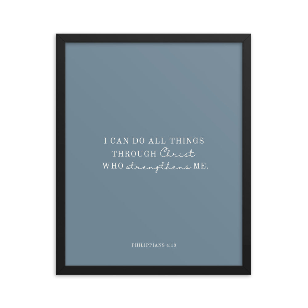 Philippians 4:13 Print - Light Blue Background  