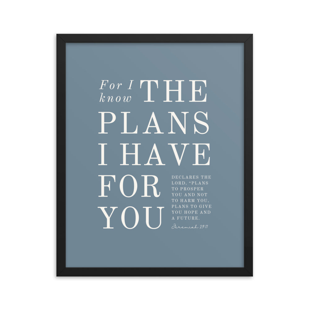 Jeremiah 29:11 Warm Blues Slate Gray 16x20