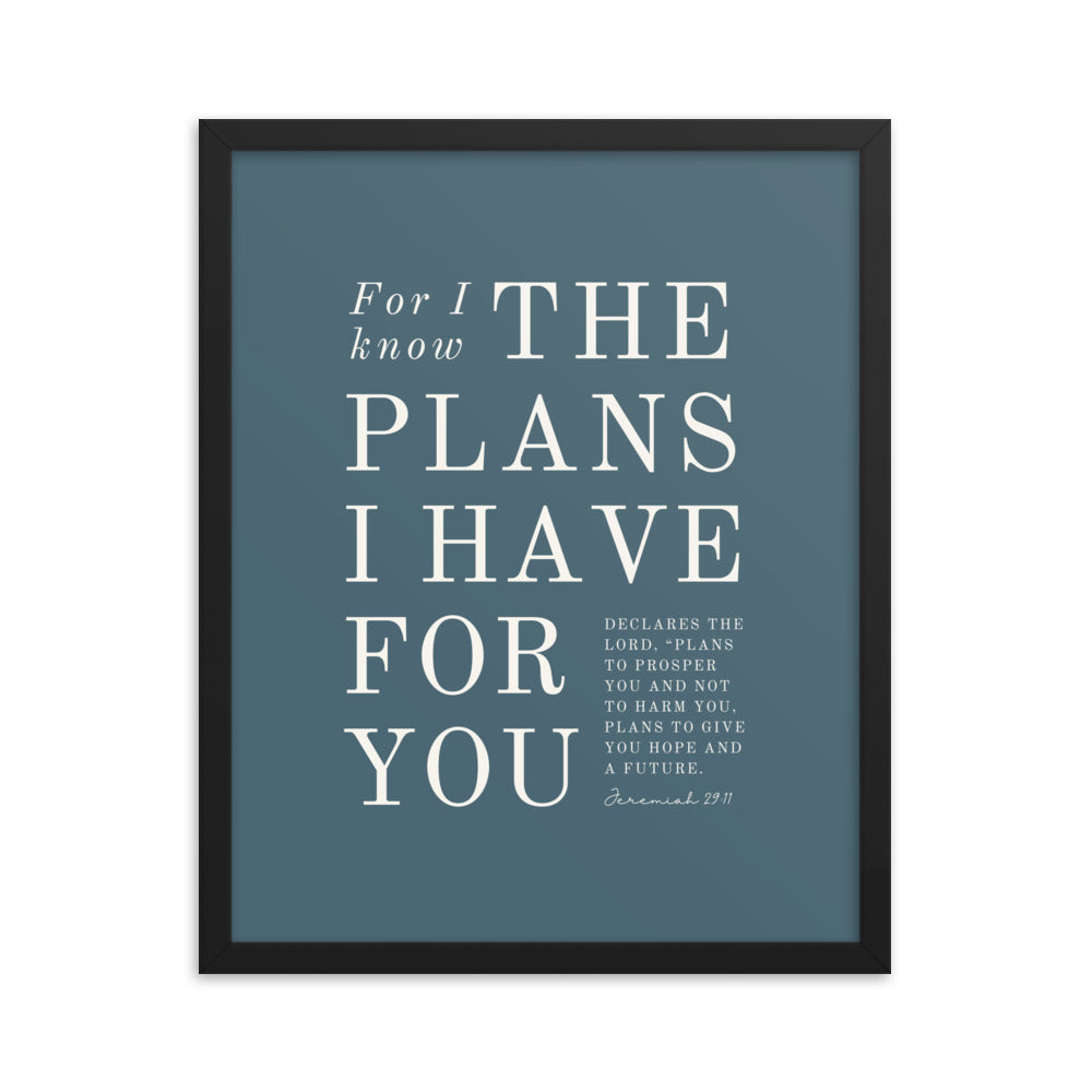 Jeremiah 29:11 Warm Blues Cadet Blue Blue 16x20