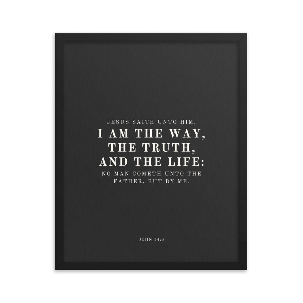 John 14:6 Black 16x20