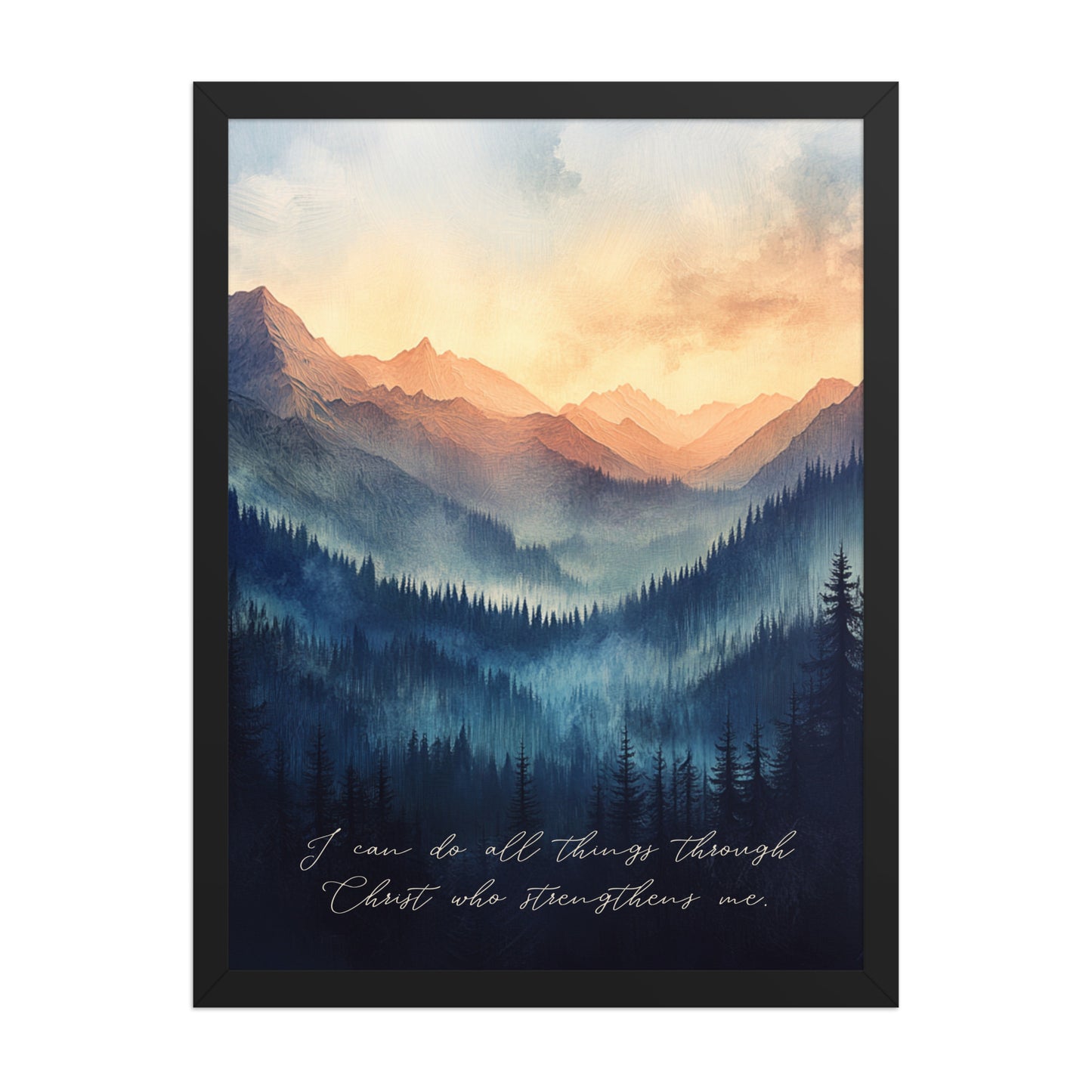 Philippians 4:13 - Mountain Landscape Art  