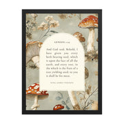 Genesis 1:29 Botanical Mushrooms Background  