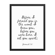 Jeremiah 1:5 - Framed Bible Verse Print