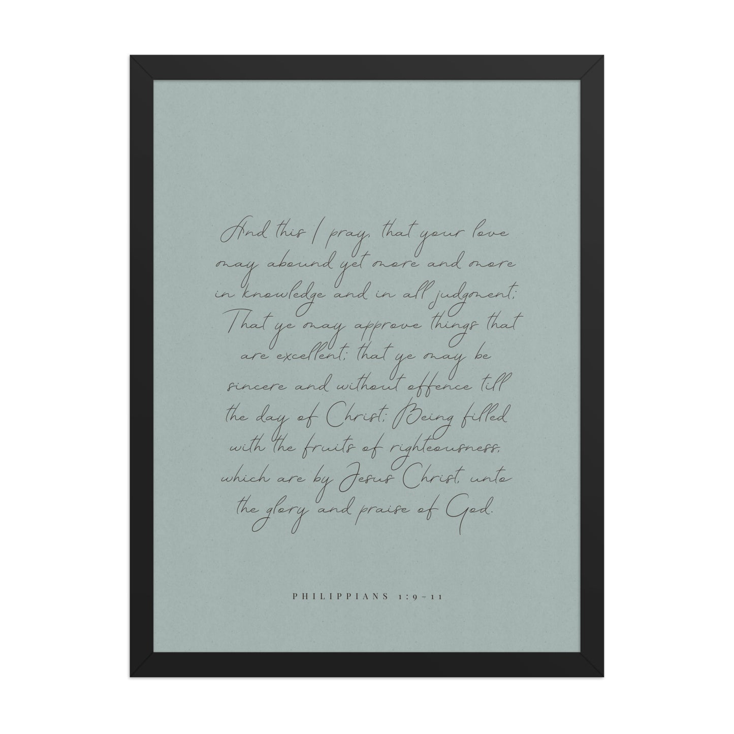 “Abound in Love” – Philippians 1:9–11 KJV Scripture Wall Art