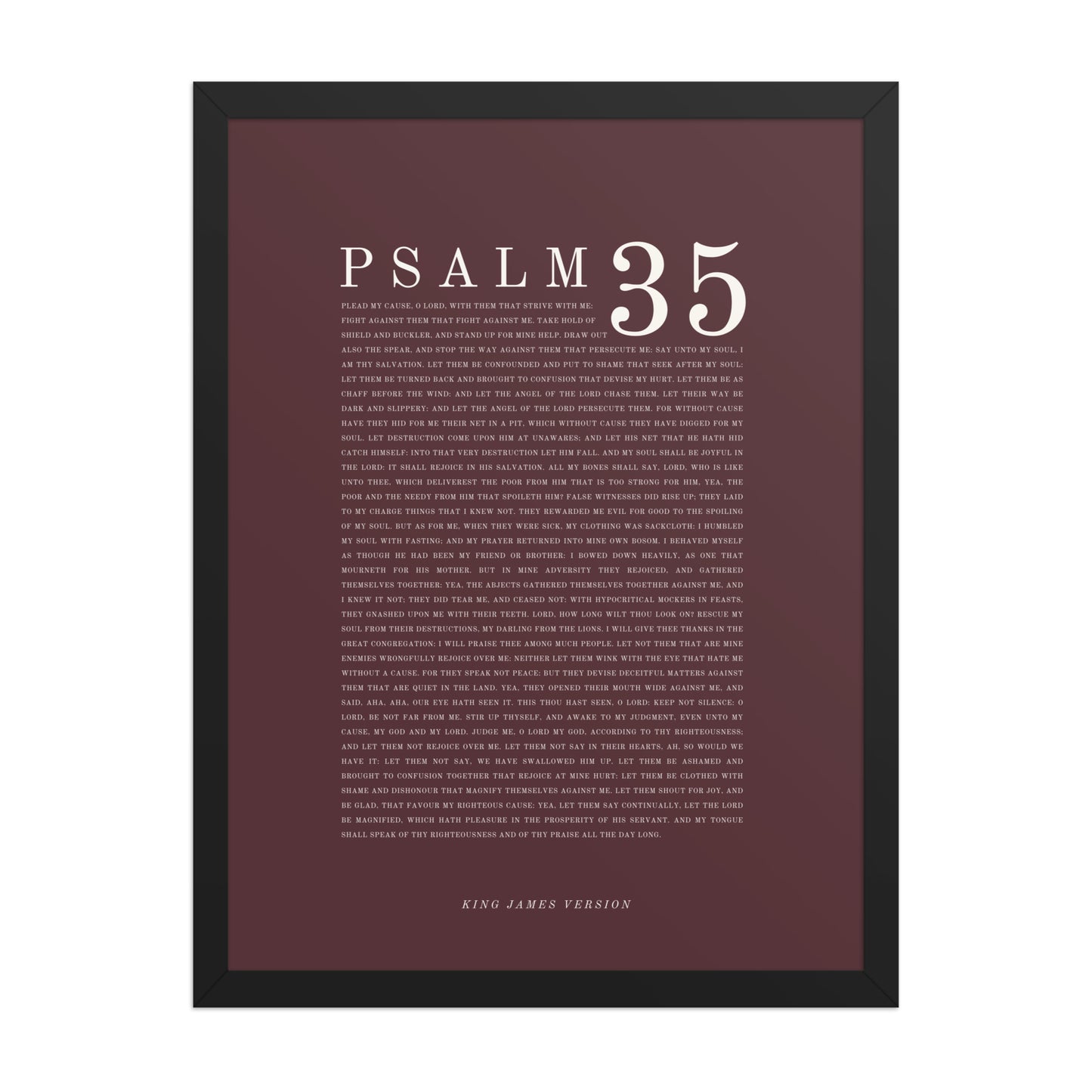 Psalm 35 Full Chapter Wall Art | Complete Scripture Print