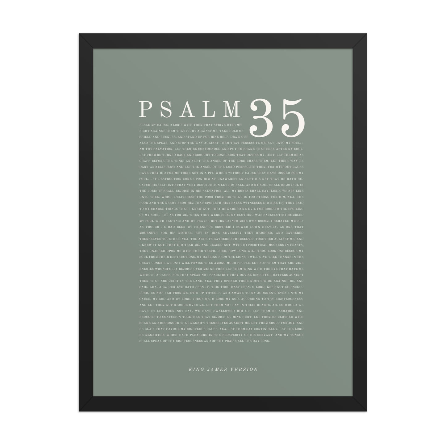 Psalm 35 Full Chapter Wall Art | Complete Scripture Print
