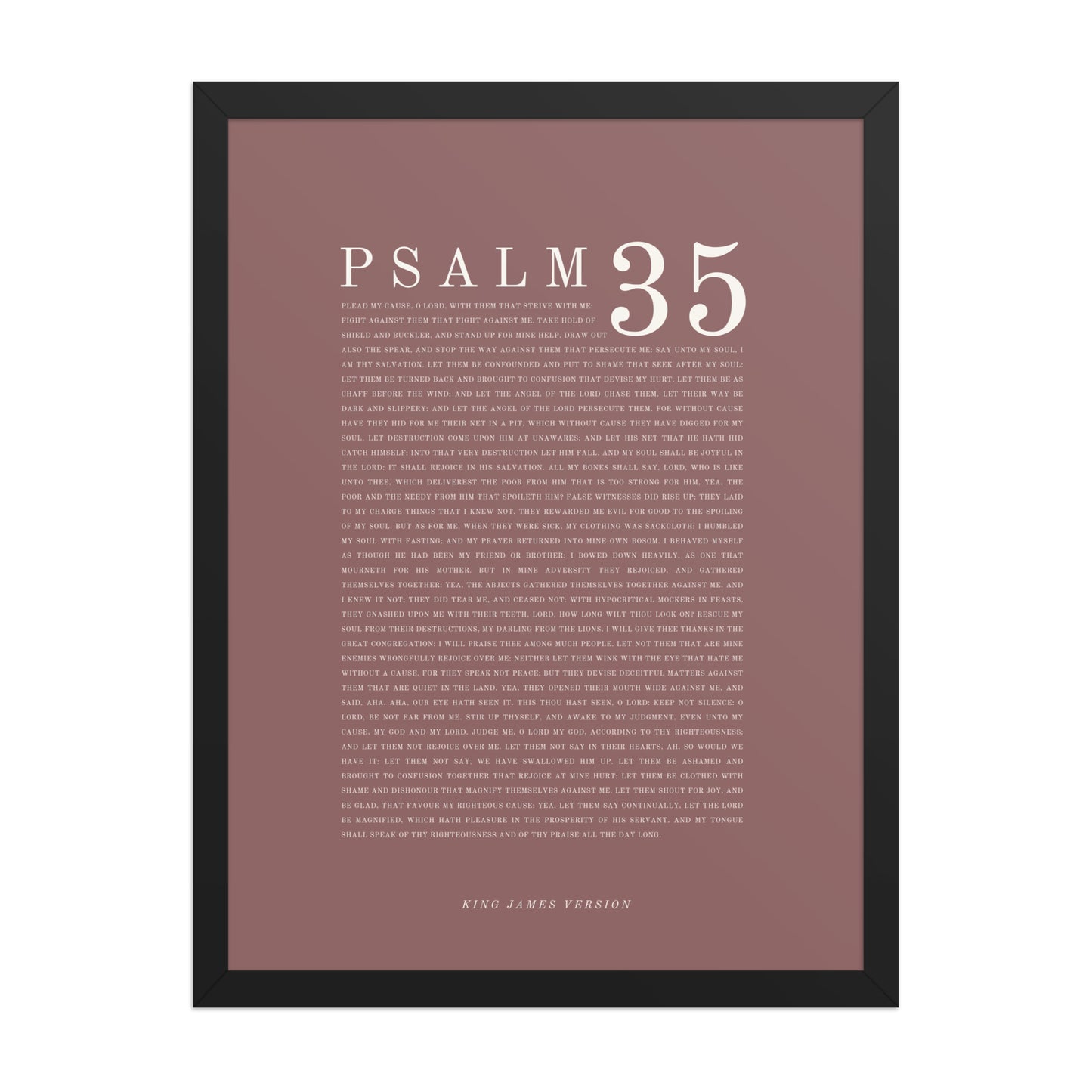 Psalm 35 Full Chapter Wall Art | Complete Scripture Print