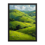 He Left the 99 Jesus and lamb Christian wall art in a framed poster studio mockup.