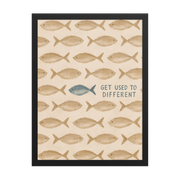 Get Used To Different Christian wall art — Matte Black Frame / 18″×24″ portrait mockup
