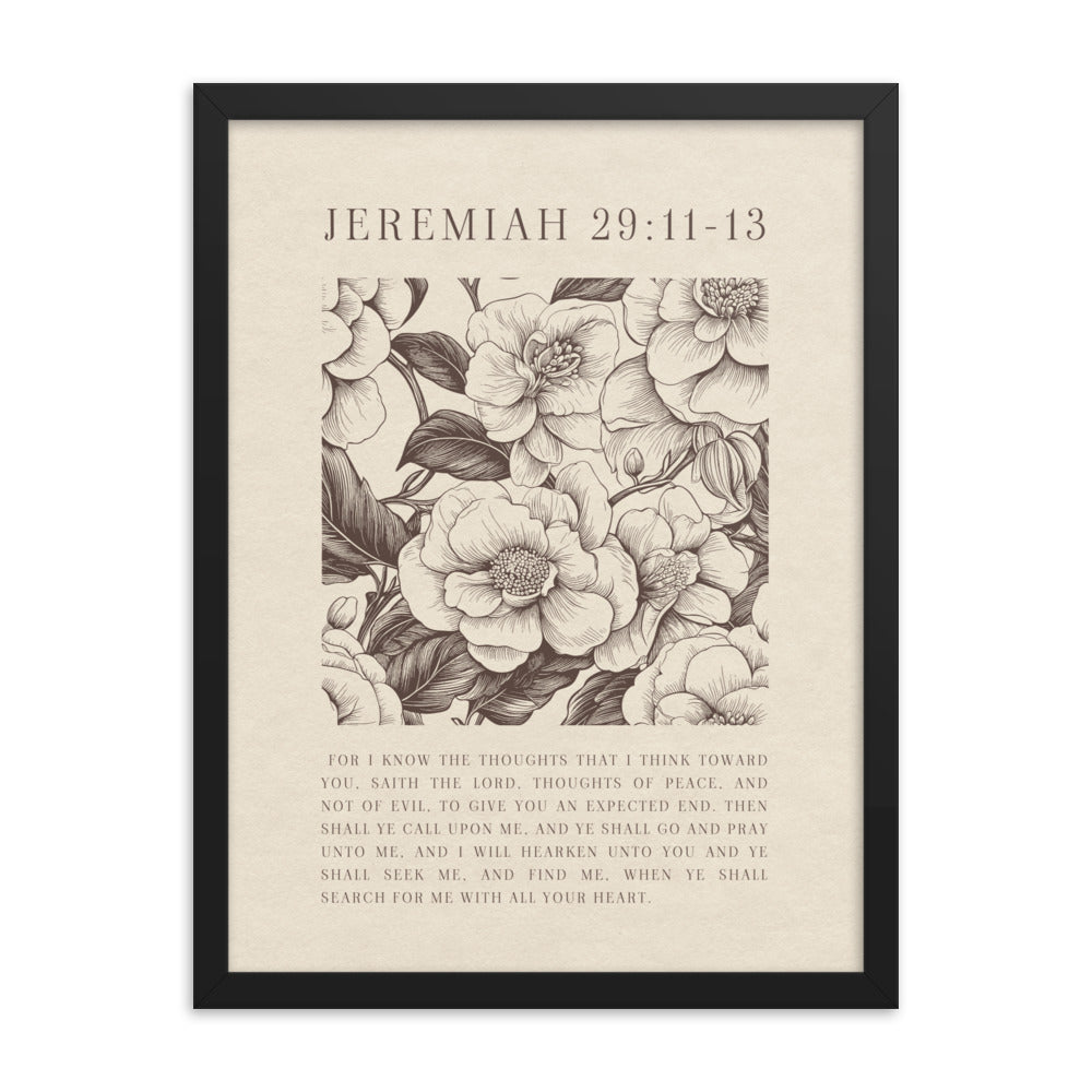 Jeremiah 29:11 - Floral On Beige  
