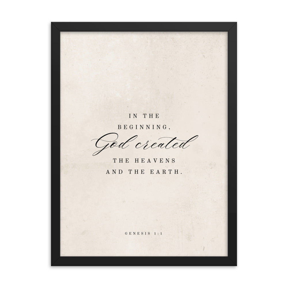 Genesis 1:1 White 18x24