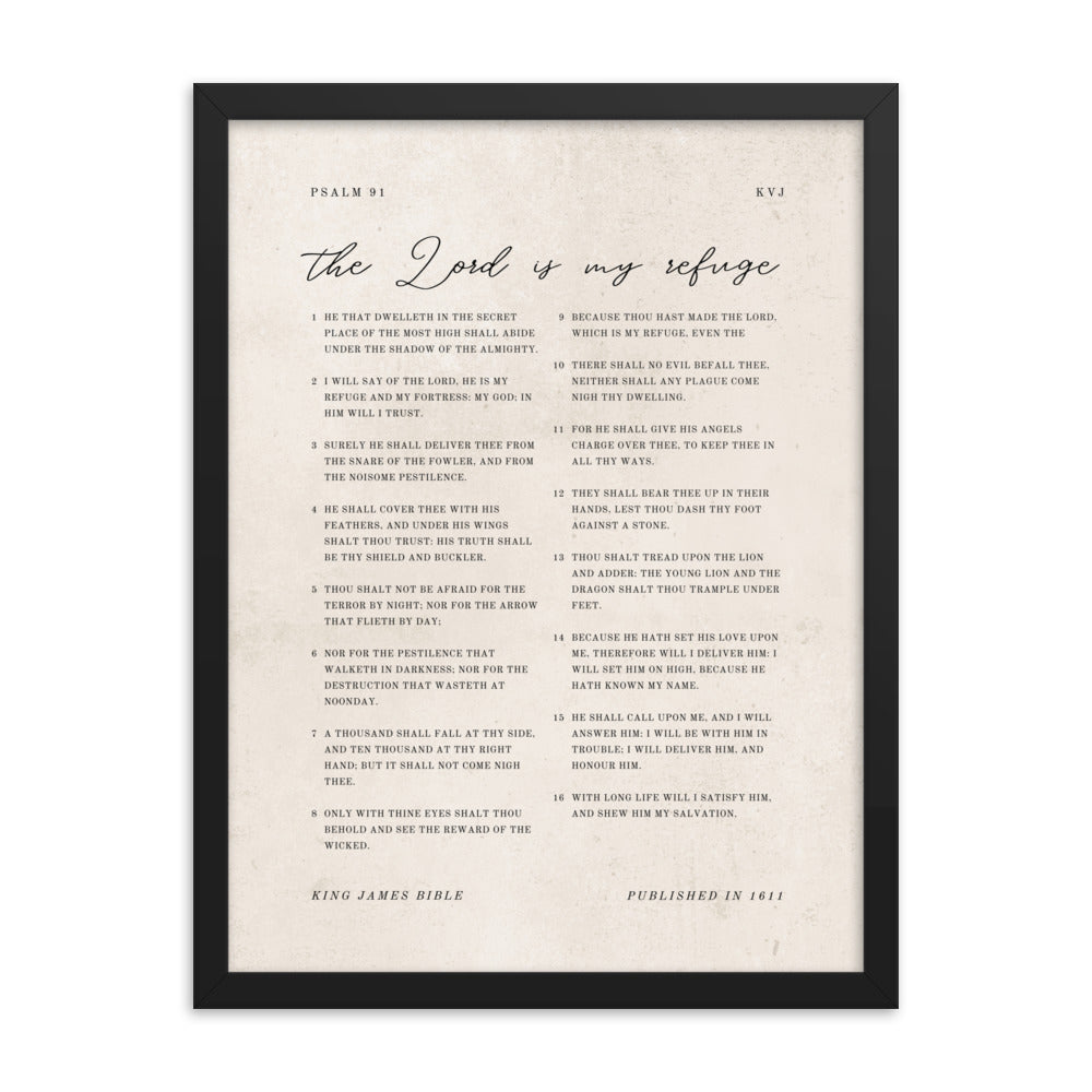 Psalm 91 KJV Entire Chapter On Beige  