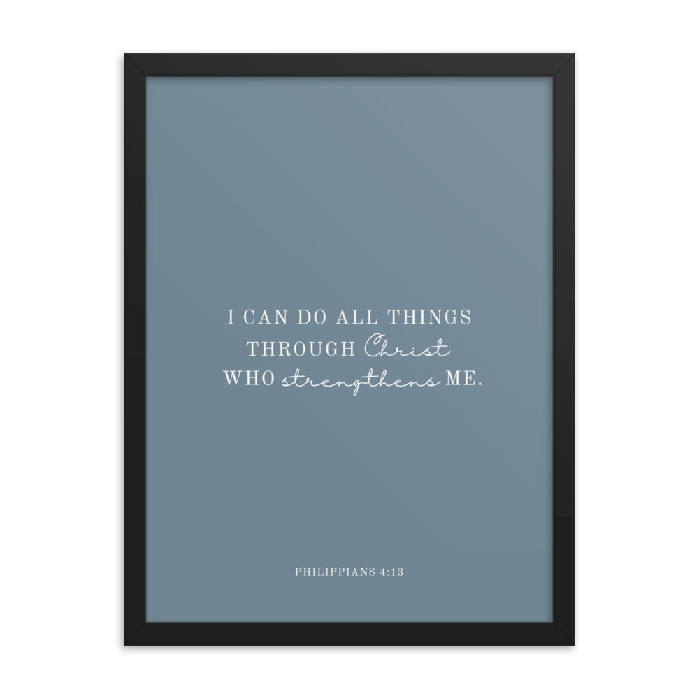 Philippians 4:13 Print - Light Blue Background  