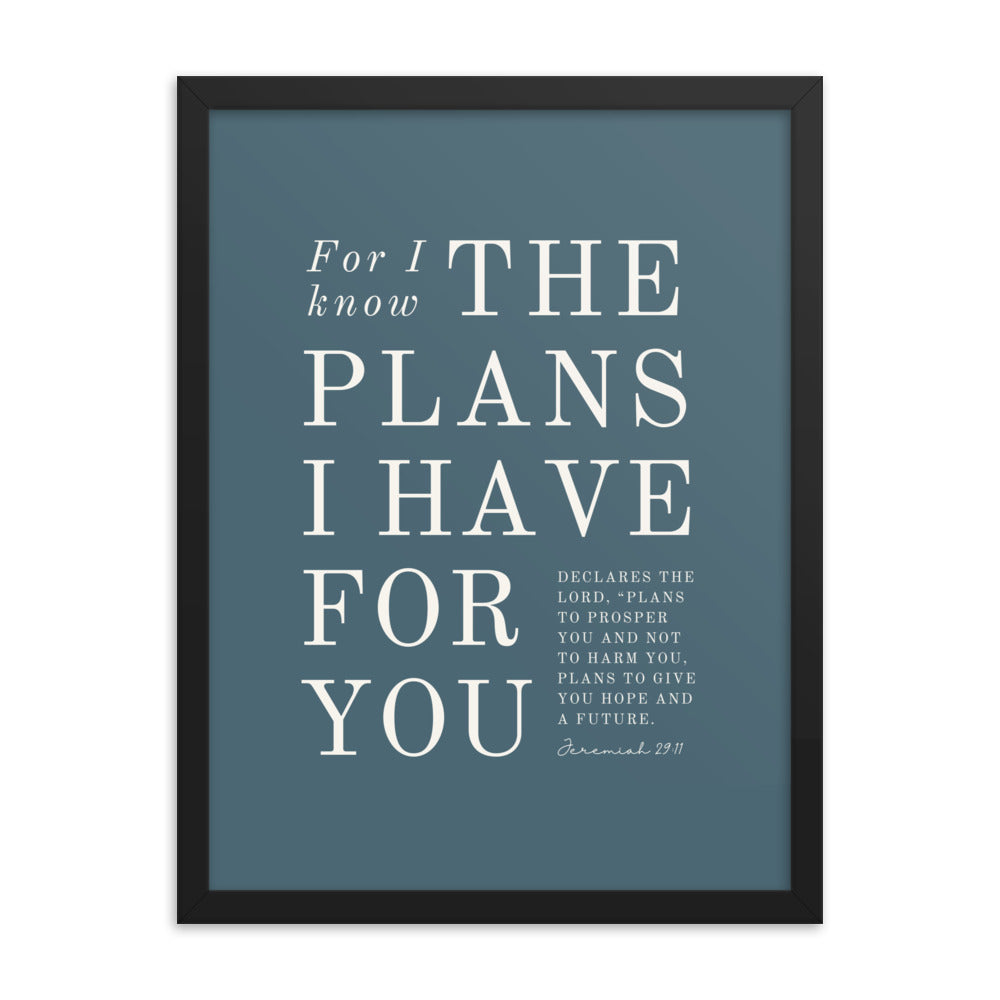Jeremiah 29:11 Warm Blues Cadet Blue Blue 18x24