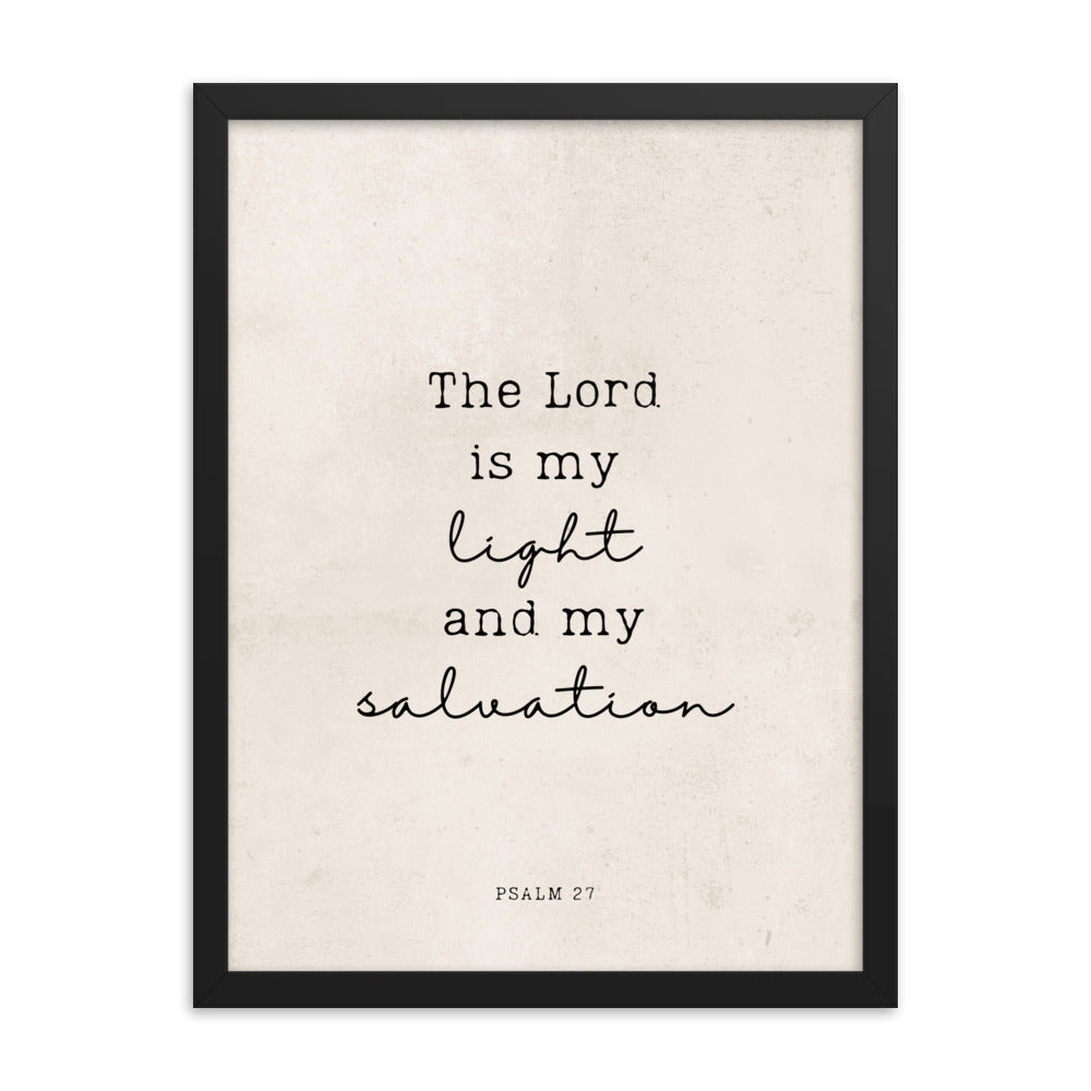 Psalm 27 Quote In Print And Script Lettering On Beige  