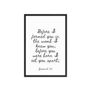 Jeremiah 1:5 - Framed Bible Verse Print