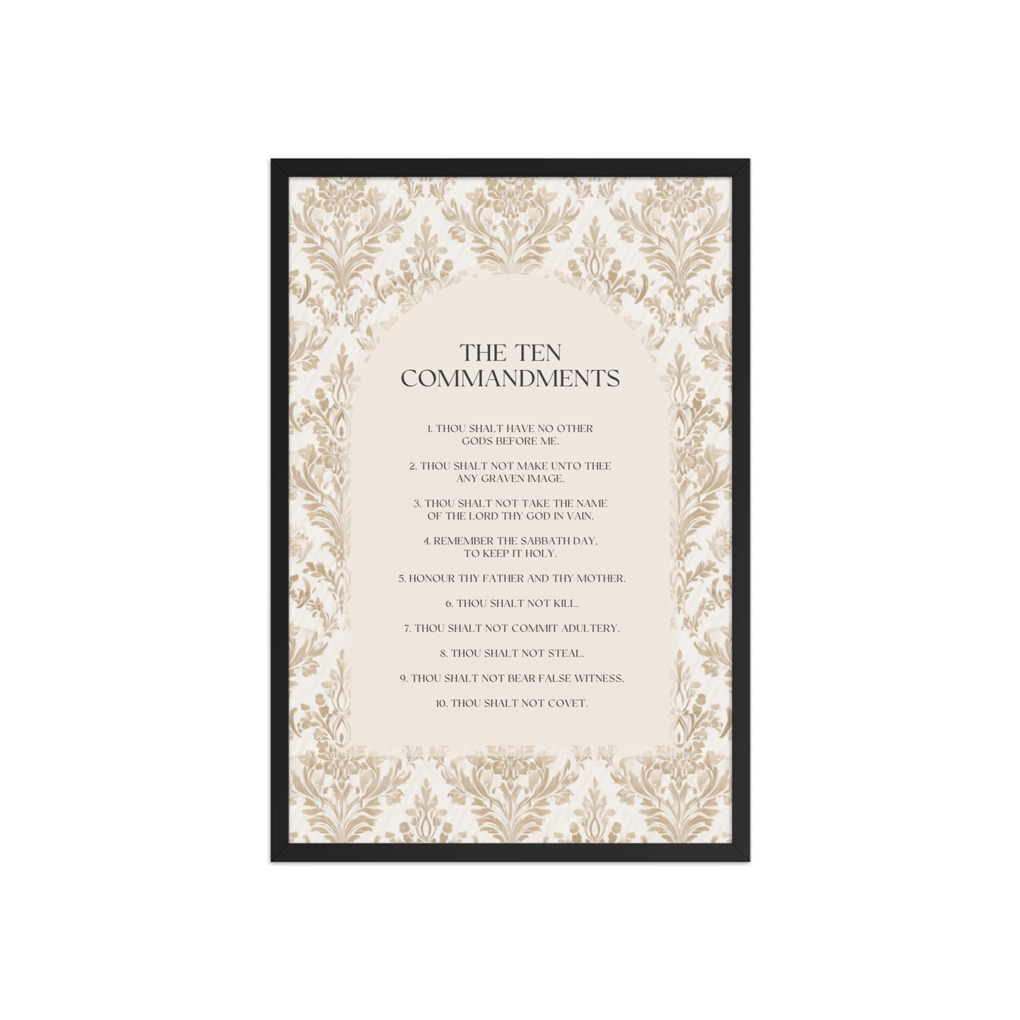 The Ten Commandments: Arch Design Print with Roman Numerals or List    Unframed Matte Paper / 8″×10″ / List-Unframed Matte Paper / 8″×10″ / Roman Numerals-Unframed Matte Paper / 11″×14″ / List-Unframed Matte Paper / 11″×14″ / Roman Numerals-Unframed Matte Paper / 12″×16″ / List 