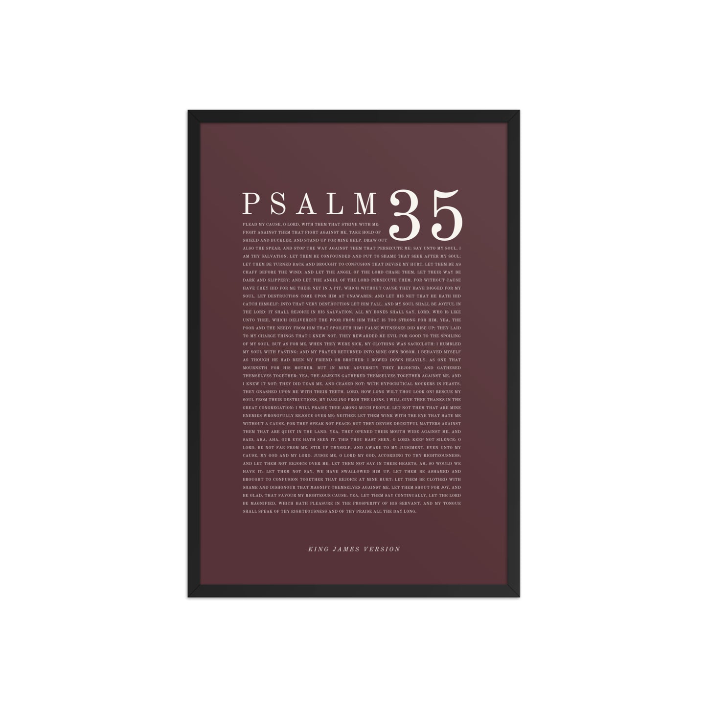 Psalm 35 Full Chapter Wall Art | Complete Scripture Print