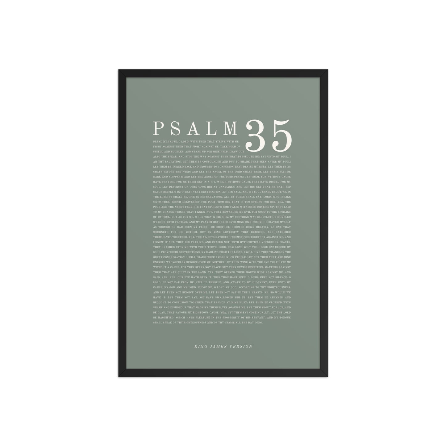 Psalm 35 Full Chapter Wall Art | Complete Scripture Print