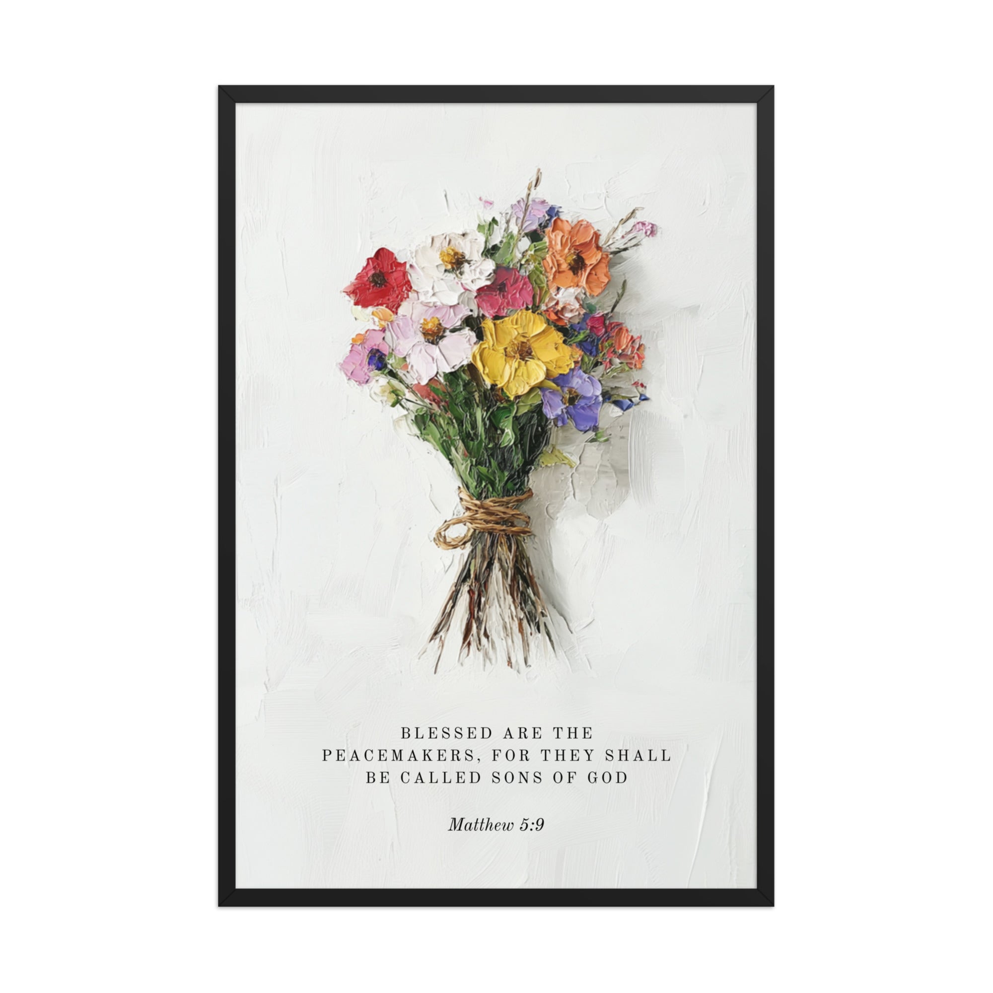 Matthew 5:9 With Flower Bouquet  